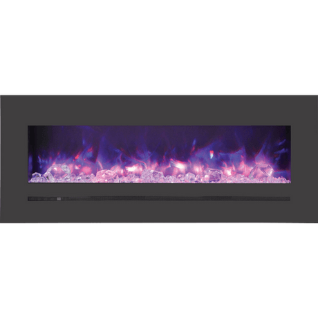 Sierra Flame by Amantii | 48" Wall Mount/Flush Mount Electric Fireplace with Deep Charcoal Colored Steel Surround