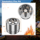 Costway | Smokeless Stainless Steel Fire Pit with Ash Pan for Yard Camping