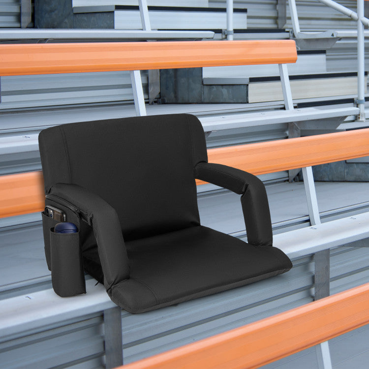 Costway | Stadium Seat for Bleachers with Back Support 6 Adjustable Positions