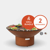 Arteflame | 40 Grill With Grill Grate And Seasoning Puck - Low Round Base