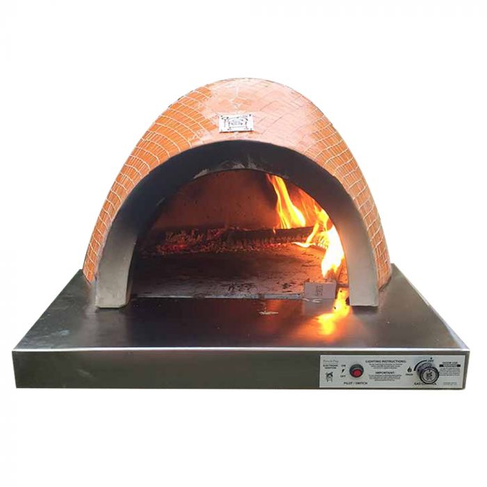 HPC | Villa Series - Forno de Pizza Dual Fuel Wood & Gas Built-In Glass Tile Pizza Oven
