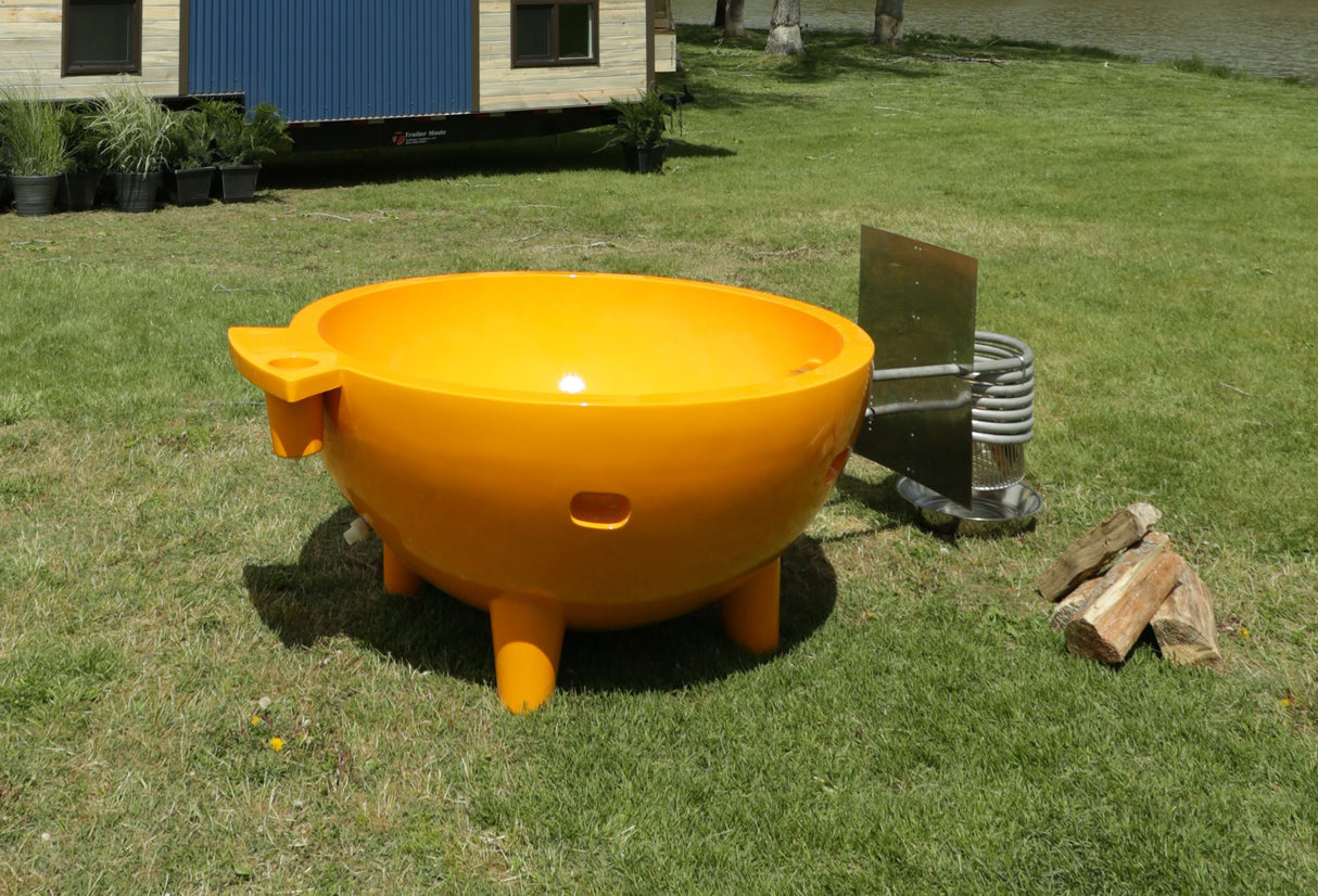 ALFI | Orange FireHotTub The Round Fire Burning Portable Outdoor Hot Bath Tub
