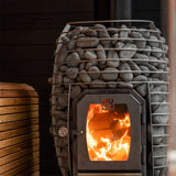HUUM | HIVE 17kW Wood Burning Sauna Stove Package w/ Thru-Wall Chimney and Stones and Floor Protection