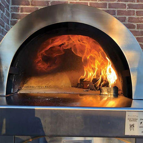 HPC | Forno Series - Forno de Pizza Dual Fuel Wood & Gas Countertop Glass Tile Pizza Oven on Cart