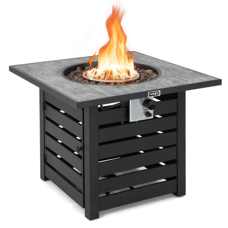 Costway | Square Propane Fire Pit Table with Lava Rocks and Rain Cover