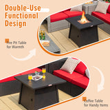 Costway | 30 Inch Square Propane Gas Fire Table with Waterproof Cover