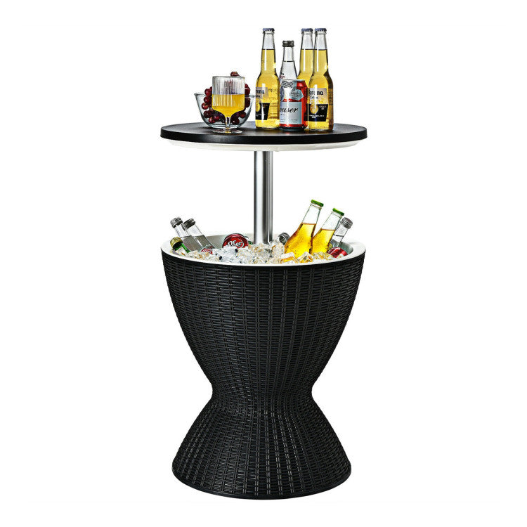 Costway | 3 Pieces Outdoor Rattan Bar Table with Extendable Tabletop