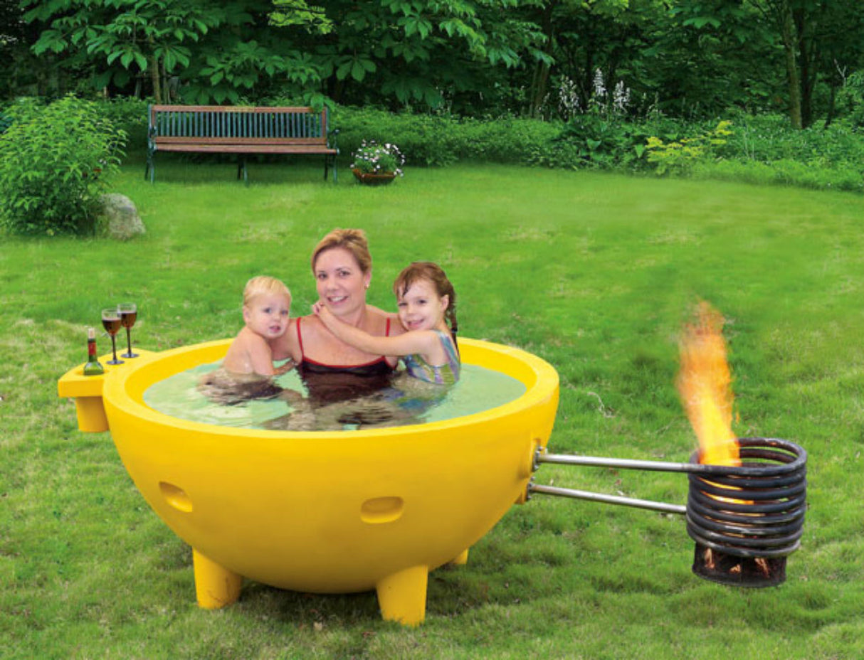 ALFI | Dark Blue FireHotTub The Round Fire Burning Portable Outdoor Hot Bath Tub