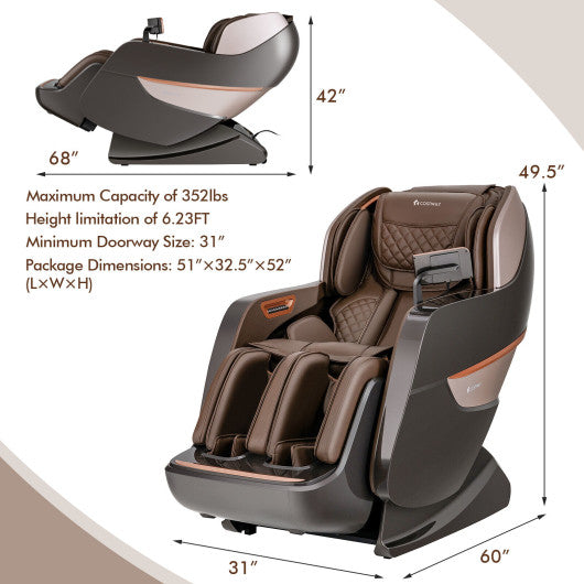 Costway | Therapy 22 - SL Track Full Body Zero Gravity Massage Chair Recliner Thai Stretch Heat Roller