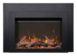 Sierra Flame | 34" Electric Fireplace Insert with Black Steel Surround INS-FM-34