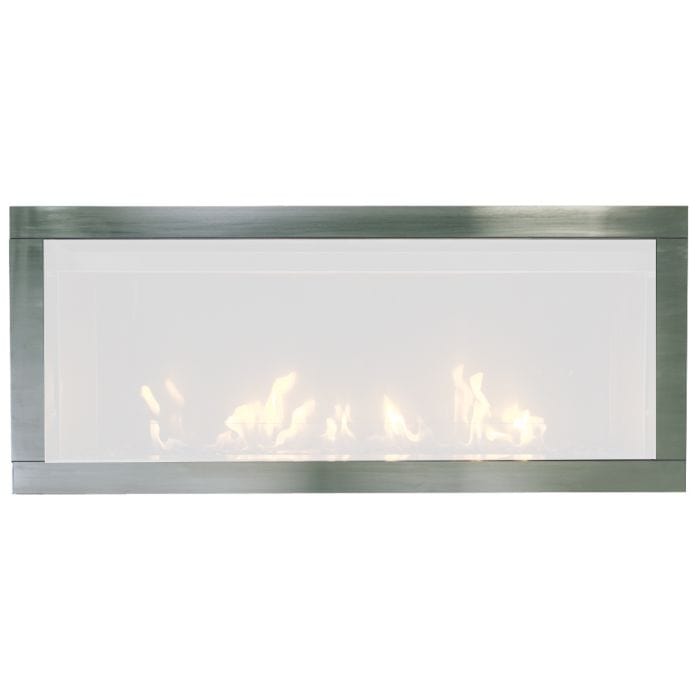 Sierra Flame | Stainless Steel Surround with Safety Barrier for Newcomb 36-Inch Gas Fireplace NEWCOMB-36-SURR-SS-SCR