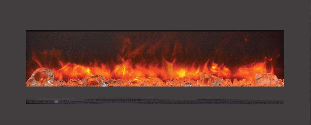 Sierra Flame | Steel Front 48" Linear Wall Mount/Flush Mount Electric Fireplace WM-FML-48-5523-STL
