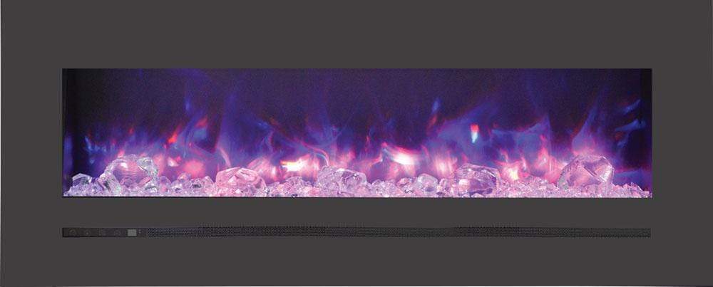 Sierra Flame | Steel Front 48" Linear Wall Mount/Flush Mount Electric Fireplace WM-FML-48-5523-STL