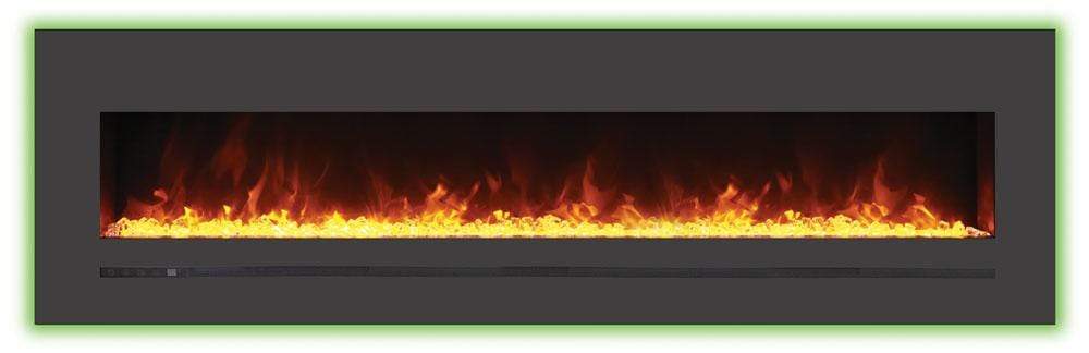 Sierra Flame | Steel Front 72" Linear Wall Mount/Flush Mount Electric Fireplace WM-FML-72-7823-STL