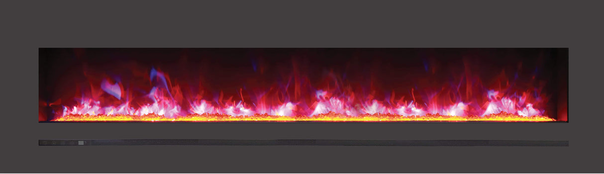 Sierra Flame | Steel Front 72" Linear Wall Mount/Flush Mount Electric Fireplace WM-FML-72-7823-STL