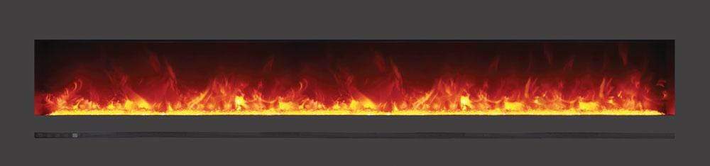 Sierra Flame | Steel Front 88" Linear Wall Mount/Flush Mount Electric Fireplace WM-FML-88-9623-STL