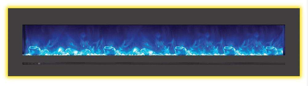 Sierra Flame | Steel Front 88" Linear Wall Mount/Flush Mount Electric Fireplace WM-FML-88-9623-STL