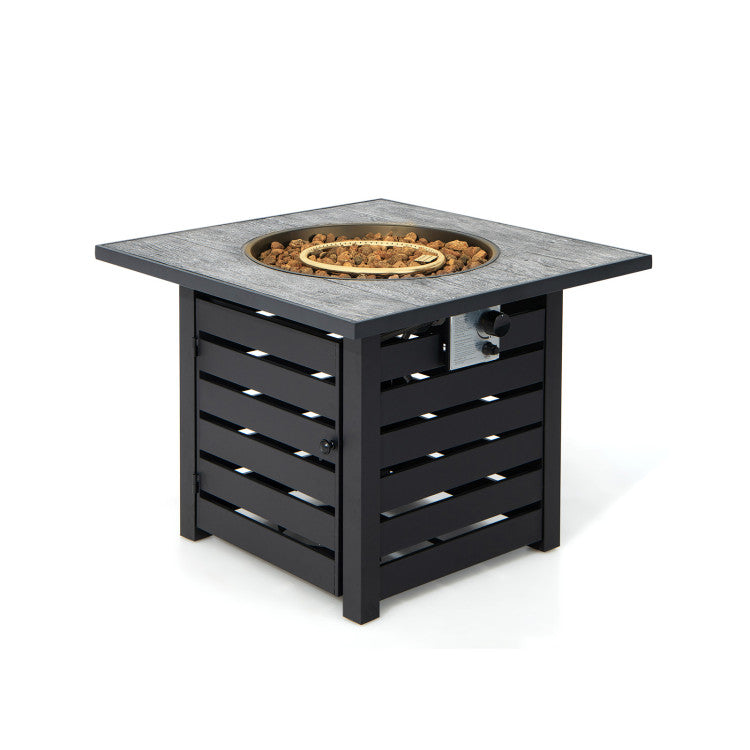 Costway | Square Propane Fire Pit Table with Lava Rocks and Rain Cover