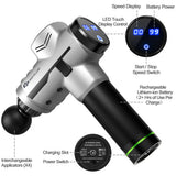 Costway | Powerful Handheld Rechargeable Deep Muscle Massager Gun with 4 Massage Heads