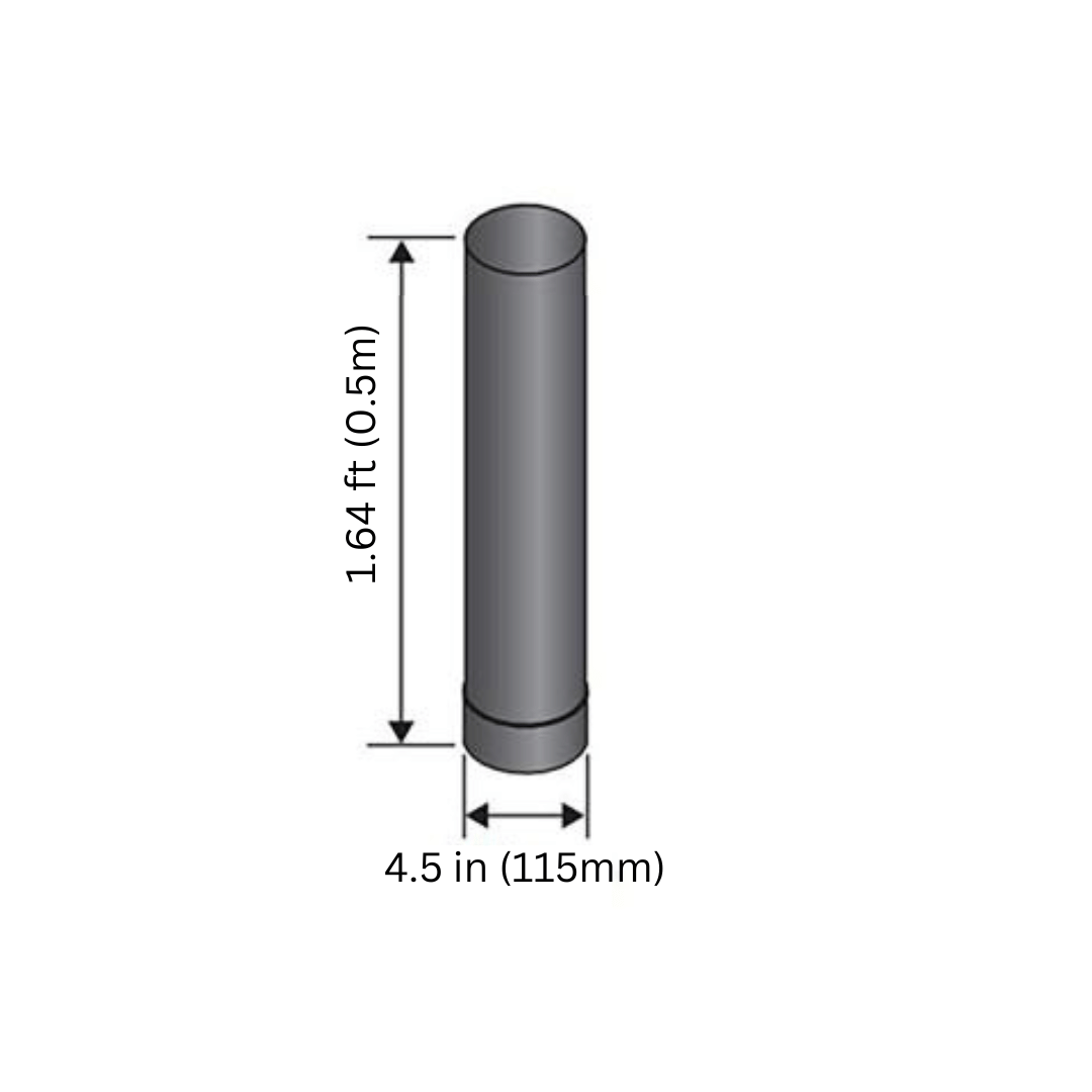 Harvia 1.64ft Smoke Pipe 4.5" diameter-Stainless Steel | WZ11550