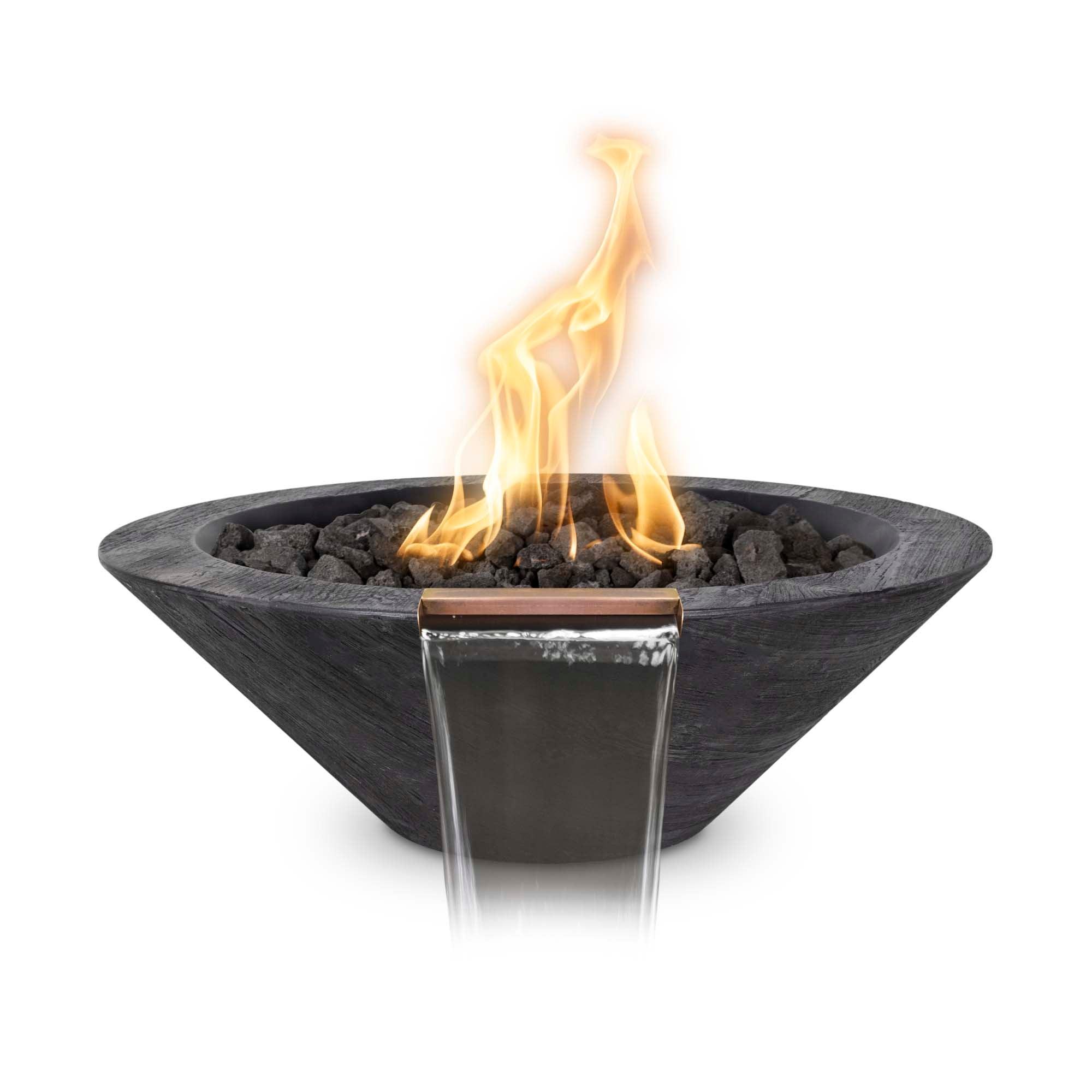The Outdoor Plus Cazo Woodgrain Concrete Fire & Water Bowl