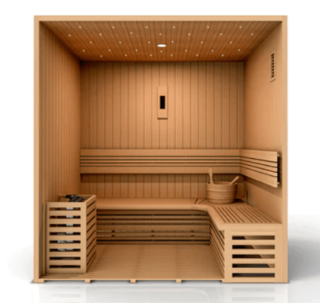 Golden Designs | Copenhagen Edition 3 Person Traditional Steam Sauna - Canadian Red Cedar