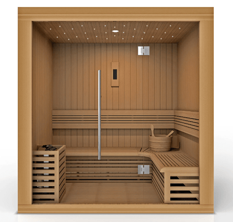 Golden Designs | Copenhagen Edition 3-Person Traditional Steam Sauna - Canadian Red Cedar