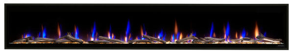 Dimplex | Ignite Evolve 100" Built-in Linear Electric Fireplace With Tumbled Glass and Driftwood Media