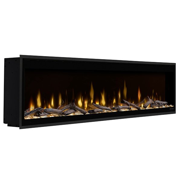 Dimplex | Ignite Evolve 74" Built-in Linear Electric Fireplace With Tumbled Glass and Driftwood Media