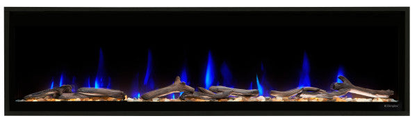 Dimplex | Ignite Evolve 74" Built-in Linear Electric Fireplace With Tumbled Glass and Driftwood Media