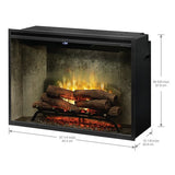 Dimplex | Revillusion 36" Weathered Concrete Built-in Electric Firebox With Glass Pane and Plug Kit