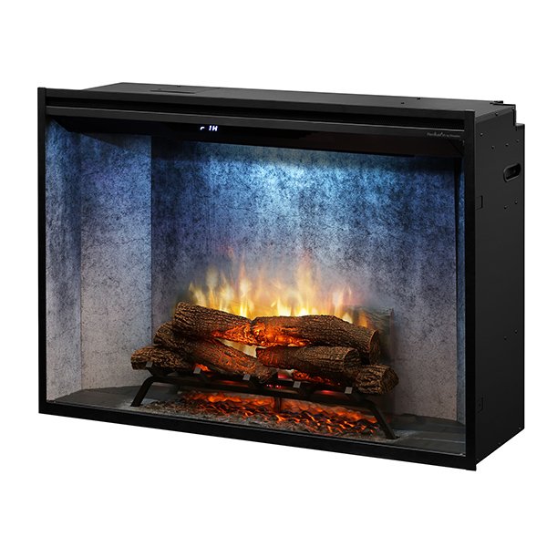Dimplex | Revillusion 42" Weathered Concrete Built-in Electric Firebox With Glass Pane and Plug Kit