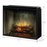 Dimplex | Revillusion Portrait 36" Weathered Concrete Built-in Electric Firebox With Glass Pane and Plug Kit