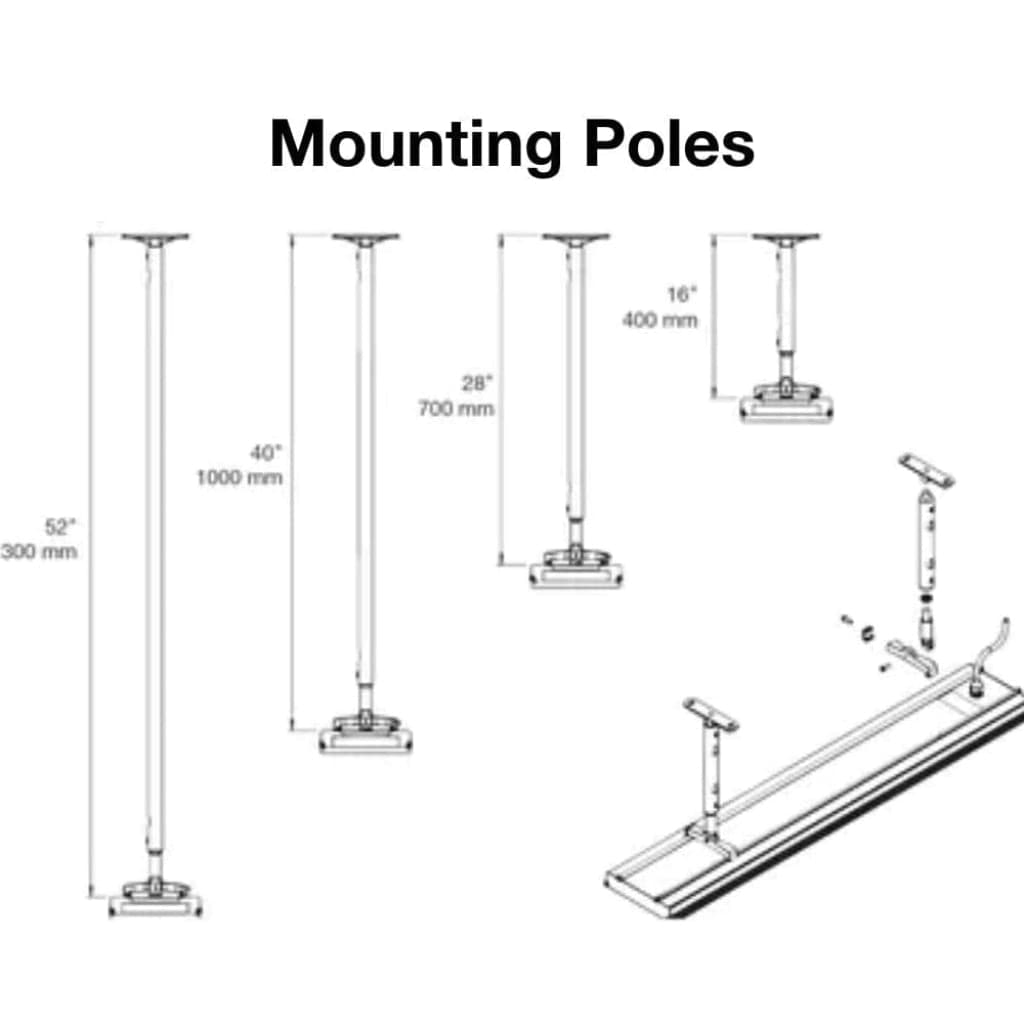 Dimplex | Silver Extension Mounting Pole Kit for DLW Series