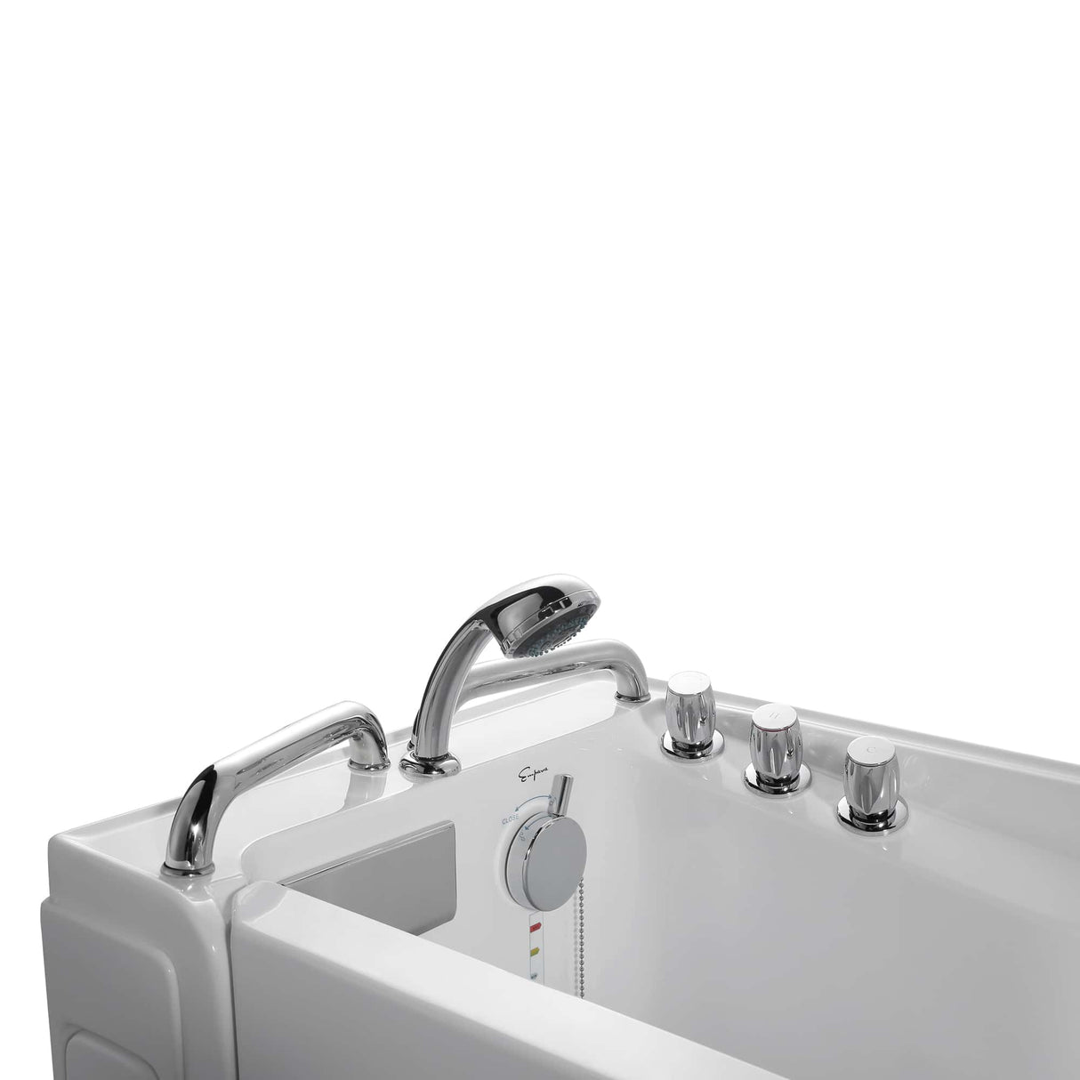 Empava-53WIT373 walk-in bathtub with shower and knobs