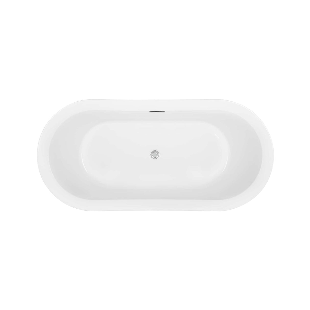 Empava-59FT1505 luxury freestanding acrylic soaking oval modern white SPA bathtub aerial view