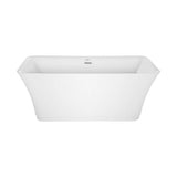 Empava-59FT1511 luxury acrylic soaking rectangular modern stand alone white SPA bathtub front view