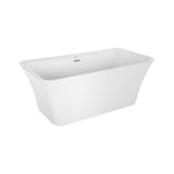 Empava-59FT1511 luxury acrylic soaking rectangular modern stand alone white SPA bathtub over flow