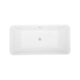 Empava-59FT1511 luxury acrylic soaking rectangular modern stand alone white SPA bathtub aerial view