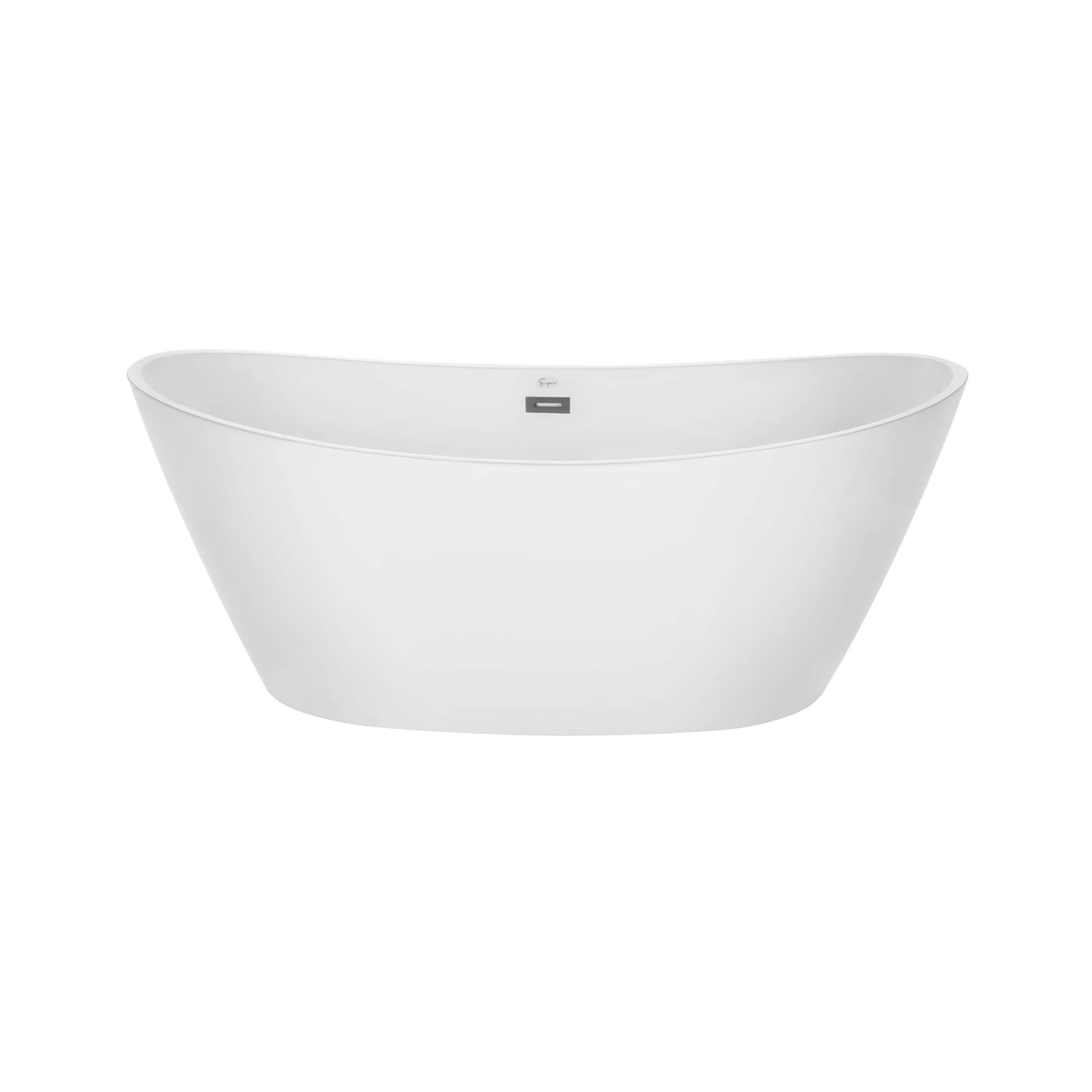 Empava-59FT1518 luxury freestanding acrylic soaking oval modern double-ended bathtub front view
