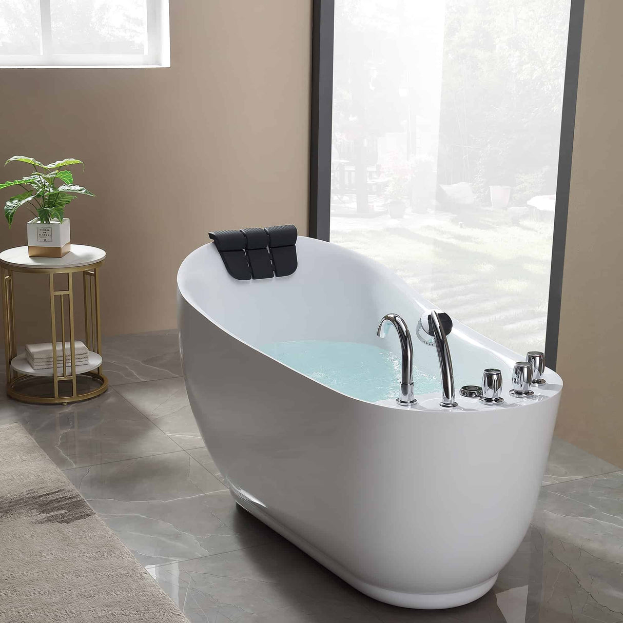 Empava | 67AIS05 67 in. Whirlpool Freestanding Acrylic Bathtub
