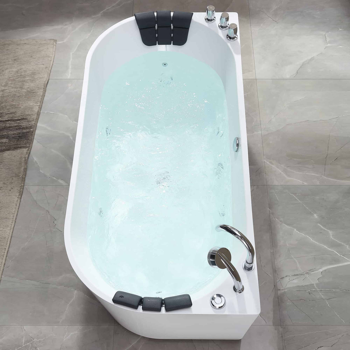 Empava | 67AIS07 67 in. Whirlpool Acrylic Alcove Hydromassage Bathtub