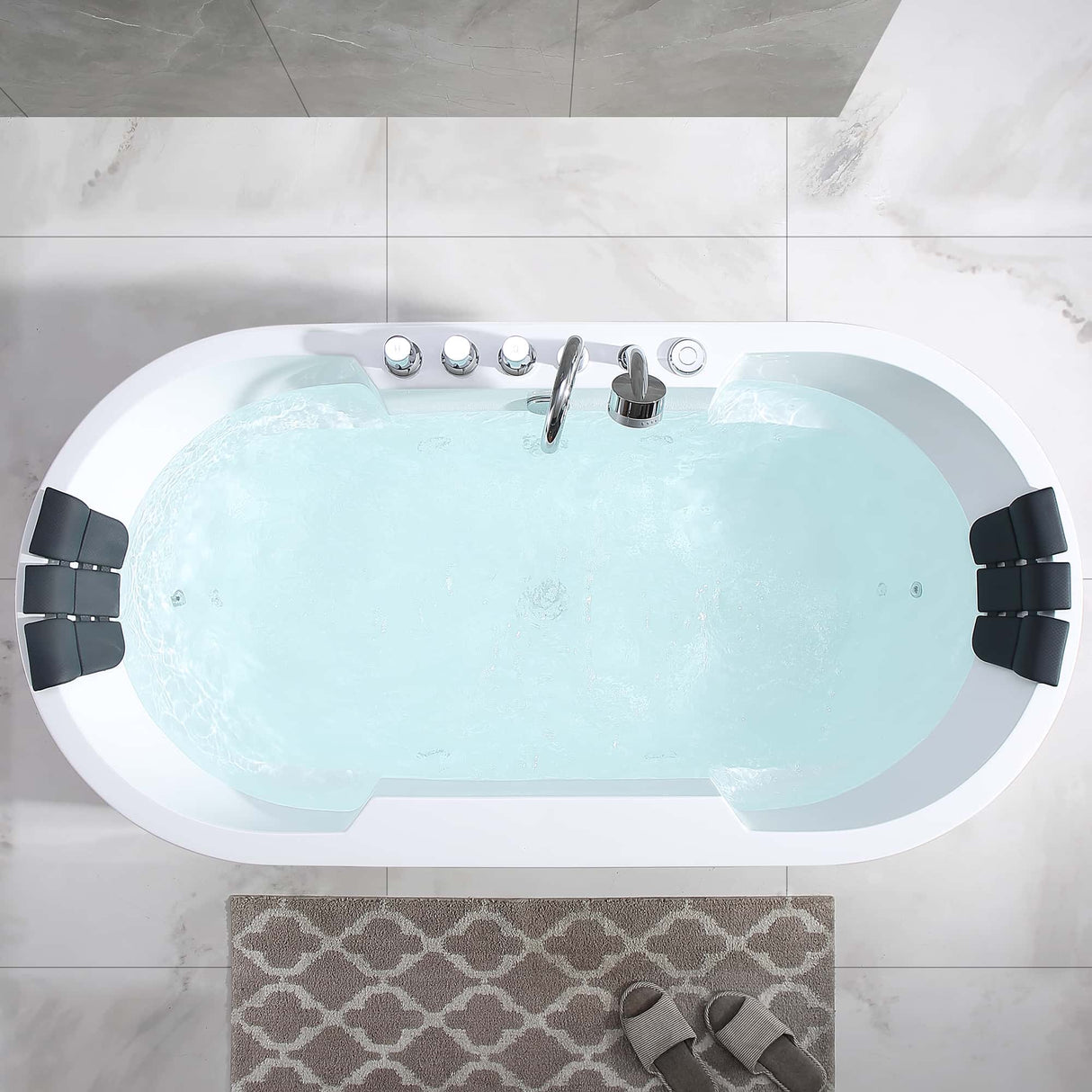 Empava | 67AIS17 67 in. Whirlpool Acrylic Freestanding Bathtub