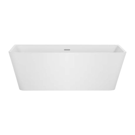 Empava-67FT1516 luxury freestanding acrylic soaking rectangular modern white SPA bathtub front view