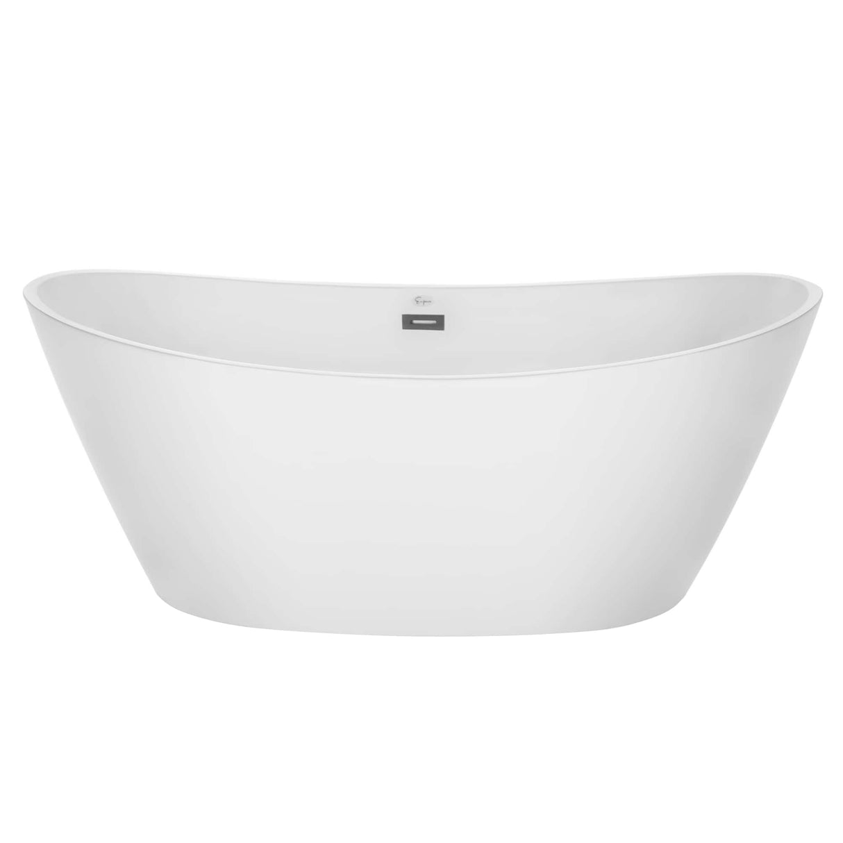 Empava-67FT1518LED freestanding acrylic soaking oval modern white SPA bathtub with LED Lights over flow