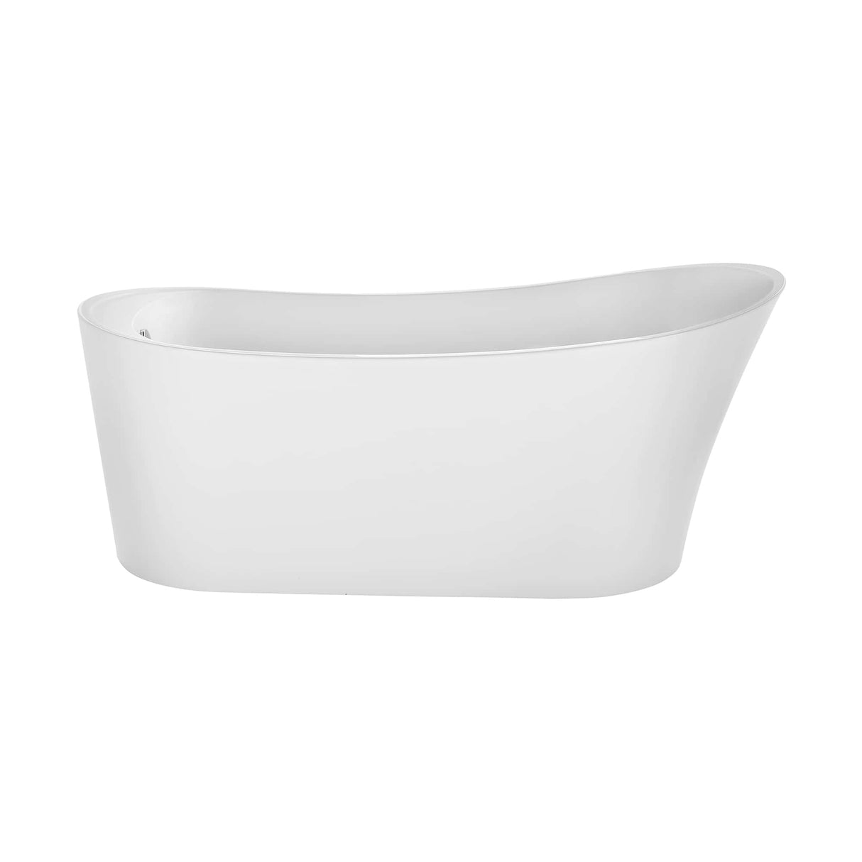Empava-67FT1528 luxury freestanding acrylic soaking oval modern white SPA single-ended bathtub front view