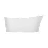 Empava-67FT1528 luxury freestanding acrylic soaking oval modern white SPA single-ended bathtub