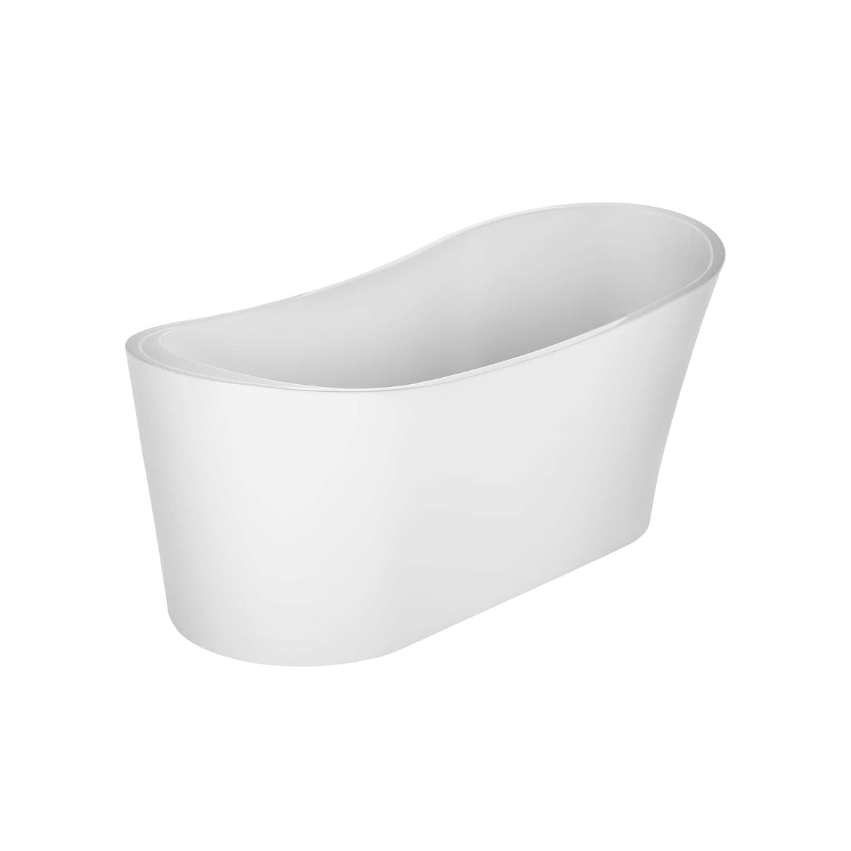 Empava-67FT1528 luxury freestanding acrylic soaking oval modern white SPA single-ended bathtub
