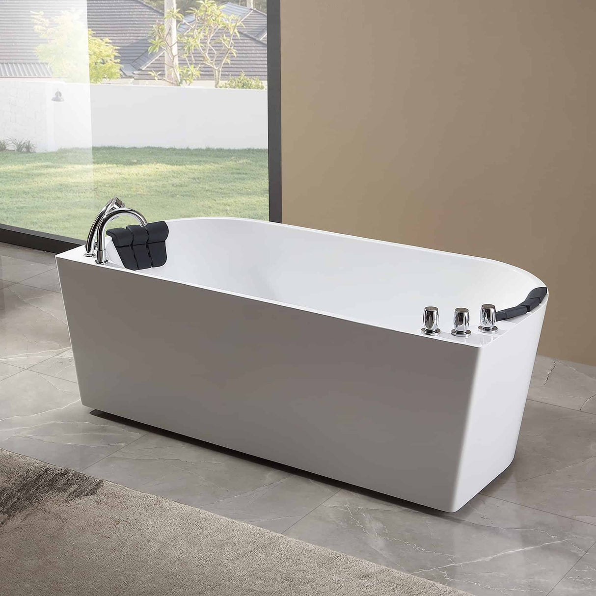 Empava | 71AIS08 71 in. Luxurious Whirlpool Acrylic Alcove Bathtub