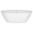 Empava-71FT1503 luxury freestanding acrylic soaking oval modern white bathtub front view